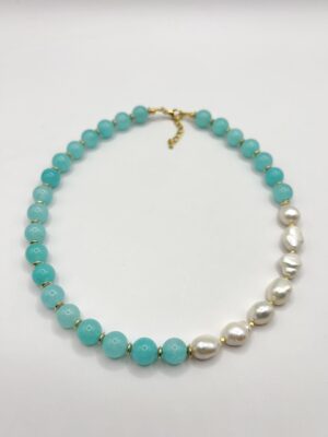 Naszyjnik Marine Harmony – Amazonit i Perły