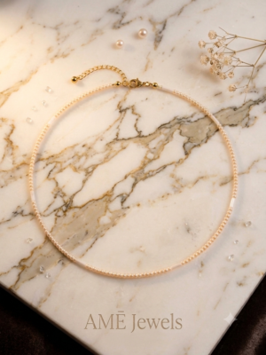 Naszyjnik z Pereł Kremowych 4mm Miyuki – AMĒ Jewels | Limitowana Edycja